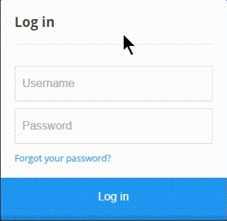 log in process in e-commerce