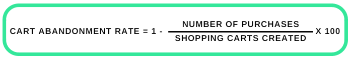 formula of cart abandonment rate