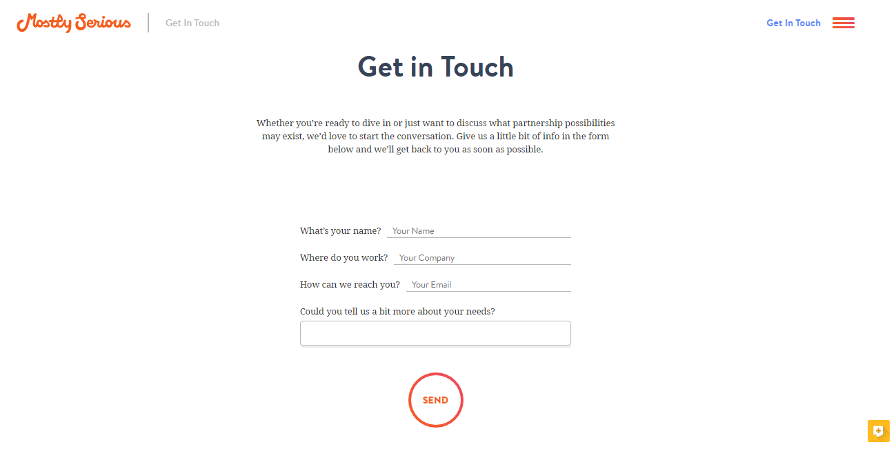 image of a contact form