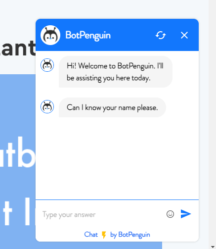 An example of a customer service chatbot 