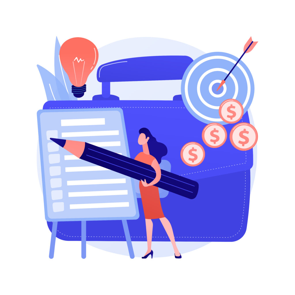 Project planning abstract concept vector illustration. Project plan creation, schedule management, business analysis, vision and scope, timeline and timeframe estimate, document abstract metaphor.