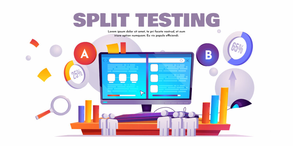 Split testing of website design
