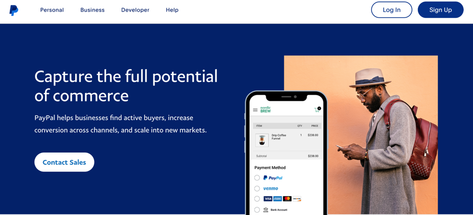 paypal homepage