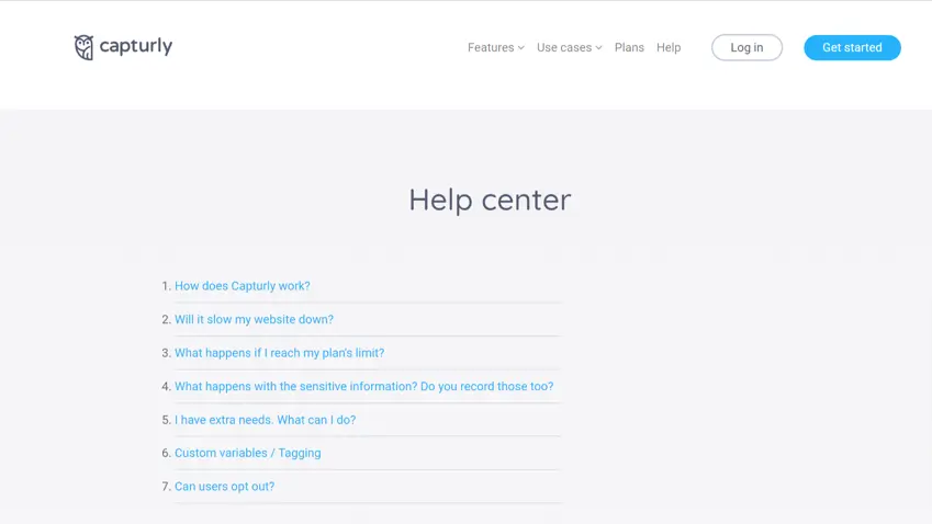 Capturly Help Center Pge