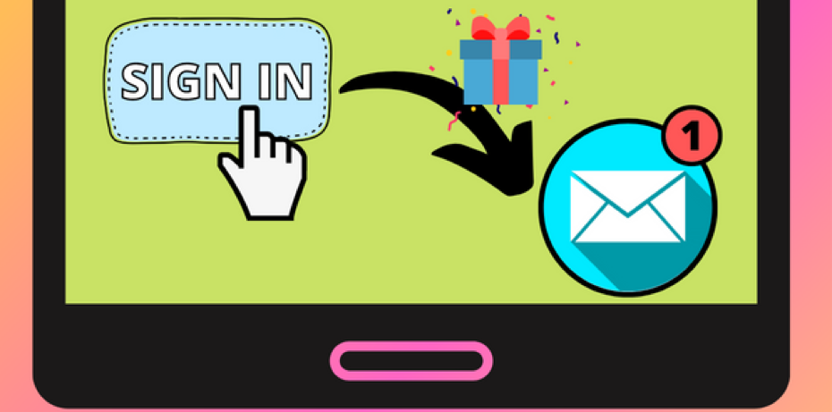 click sign in button, get a bonus and receive a newsletter