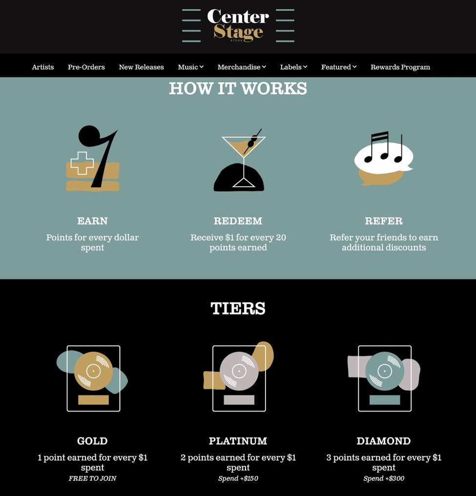 Center Stage homepage
