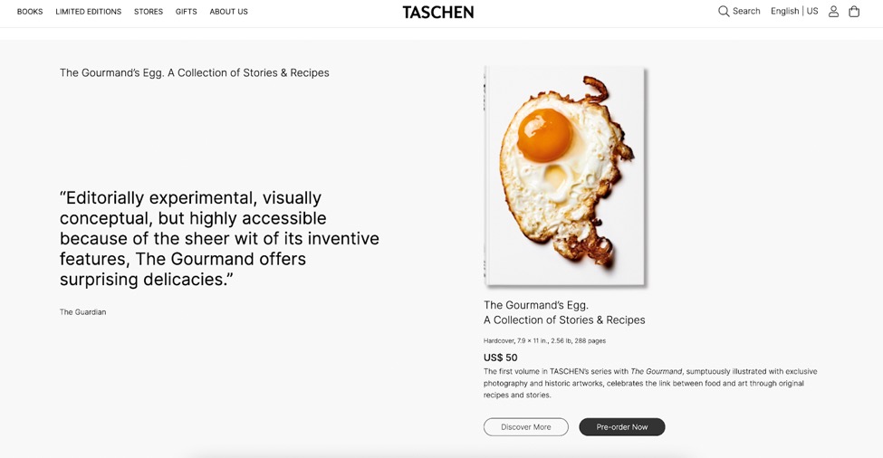 Taschen website design