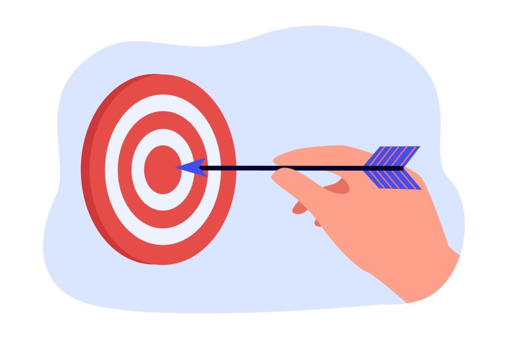 Illustration of a target and an arrow