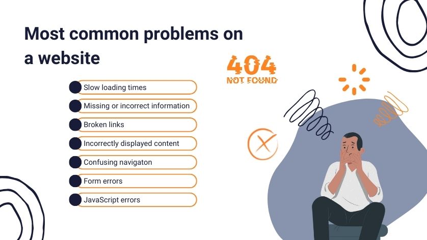 Most common problems on a website