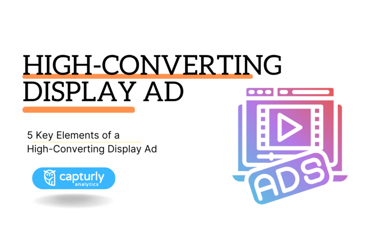 The image contains the title of the article, '5 Key Elements of a High-Converting Display Ad', as well as a pictogram depicting an ad on a webpage