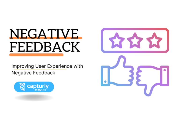 The picture contains the title: Negative feedback,Improving User Experience with Negative Feedback. And a pictogram about feedbacks.