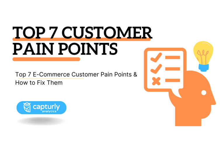 The title: Top 7 Customer Pain Points and How to Fix them, a picture of a head and a light bulb.