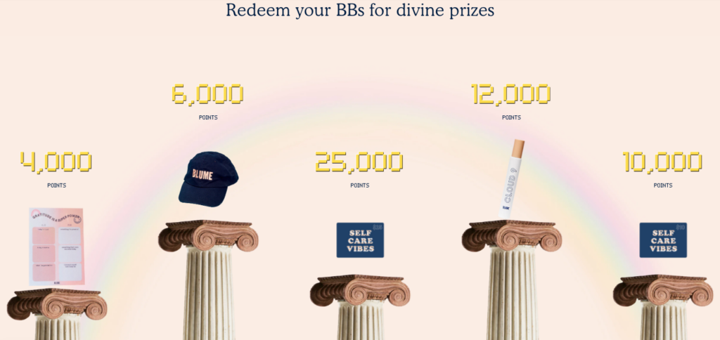 Redeem your BBs for divine prizes.