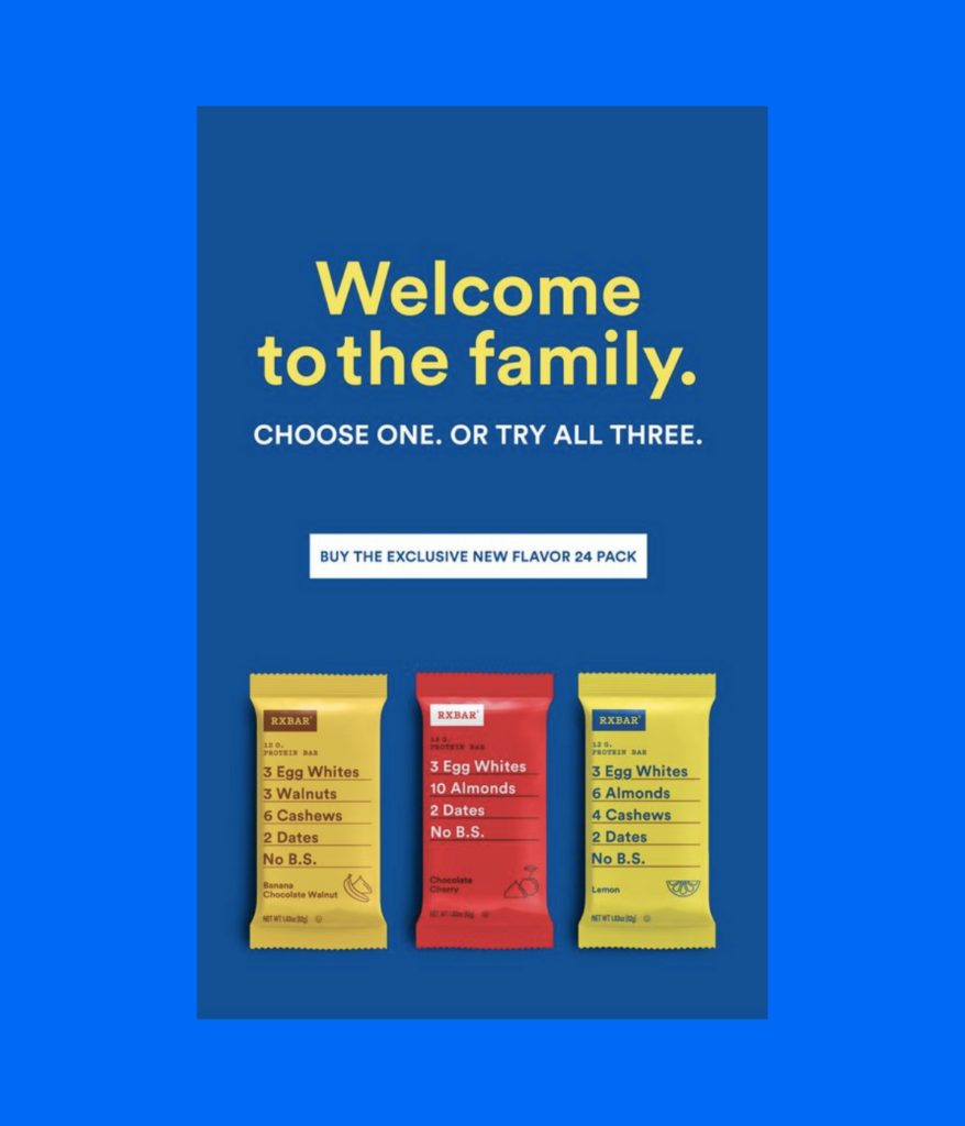 Welcome to the family message from a company.