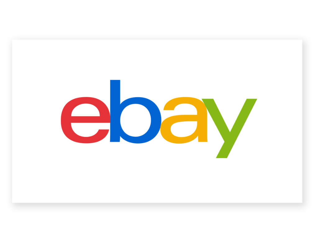 The logo of ebay.