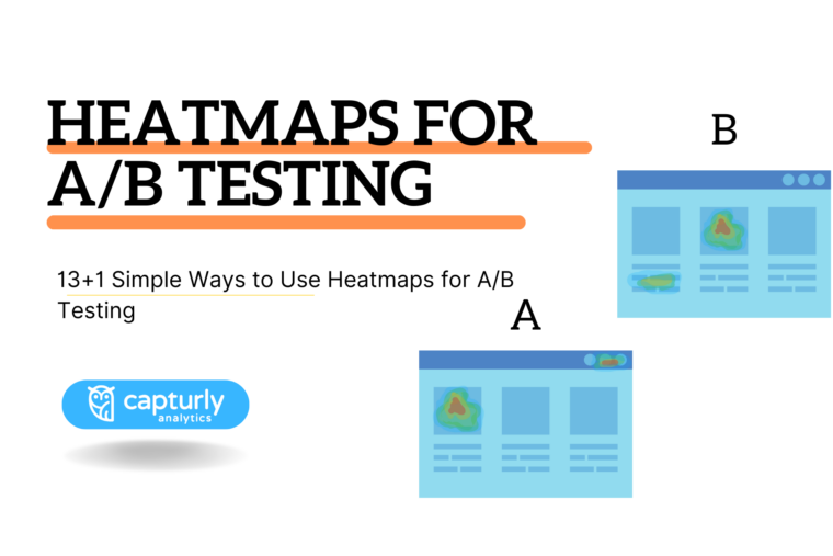 The title: 13+1 Simple Ways to Use Heatmaps for A/B Testing. 2 website tested by heatmaps.