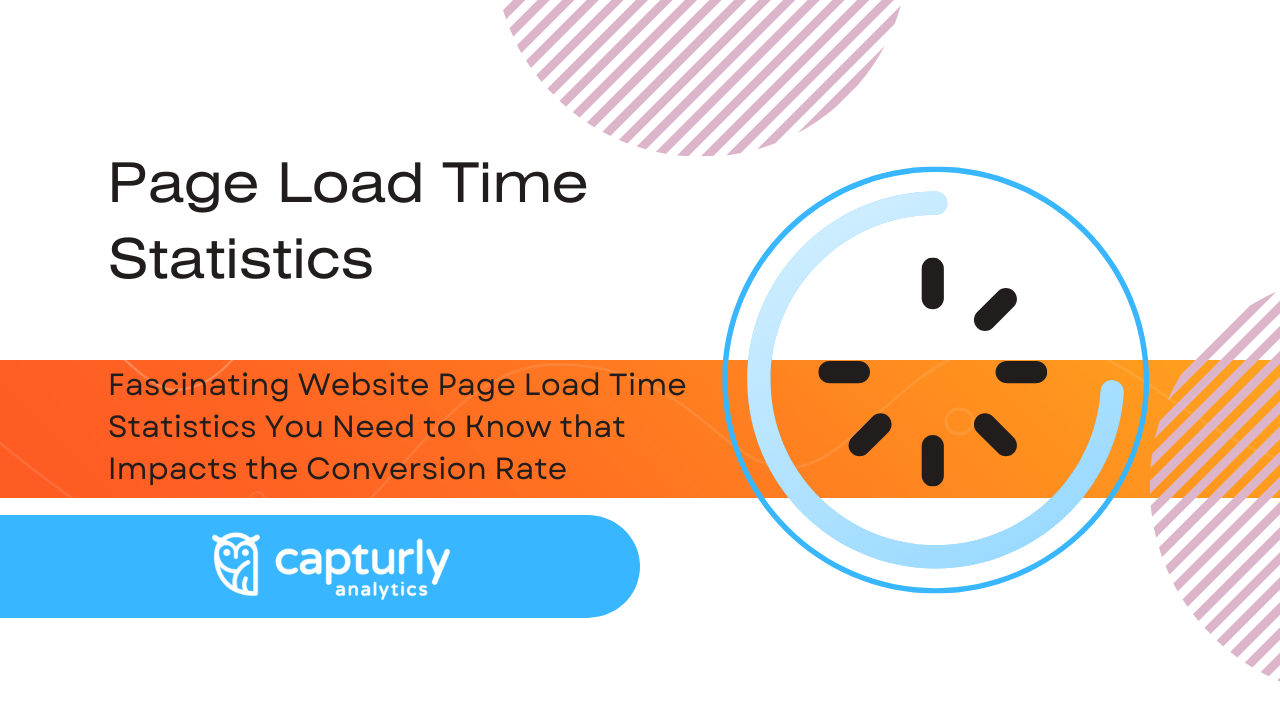 Tha title: Fascinating Website Page Load Time Statistics You Need to Know that Impacts the Conversion Rate. And an illustartion of a loading circle.