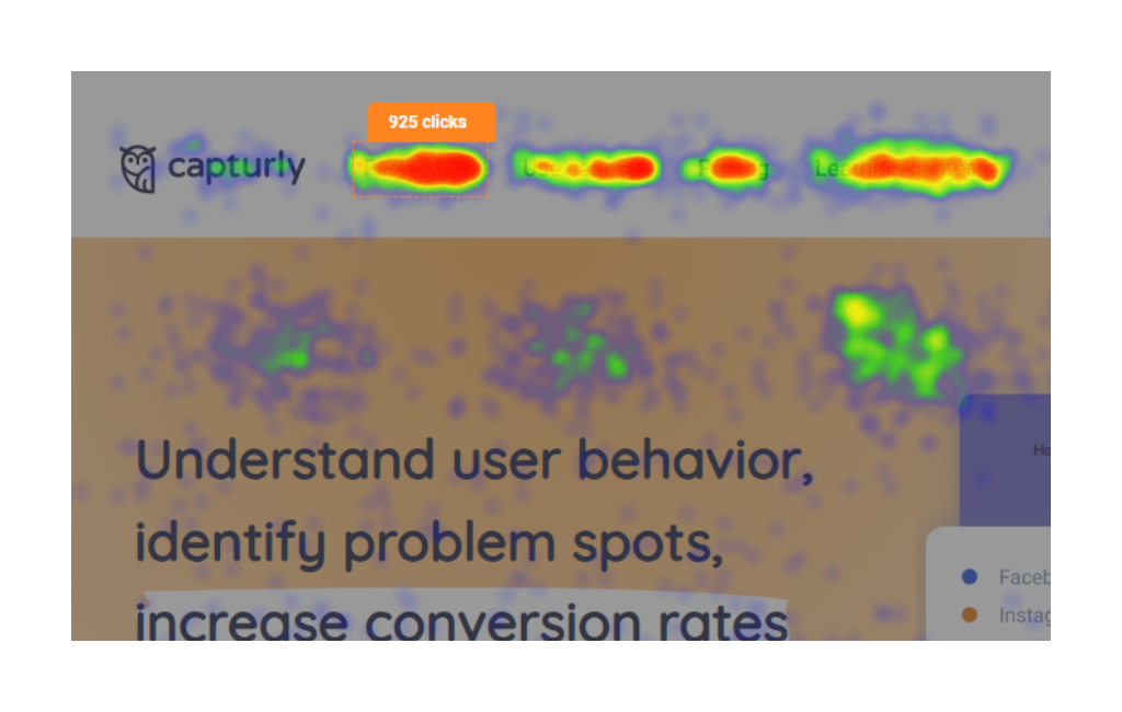 Capturly Menu Click Heatmap