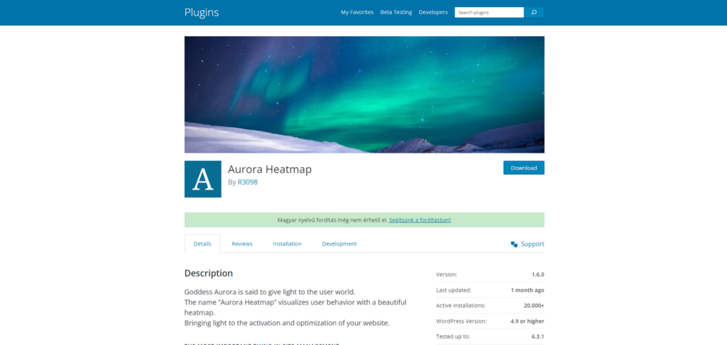 Aurora WordPress Heatmap Plugin