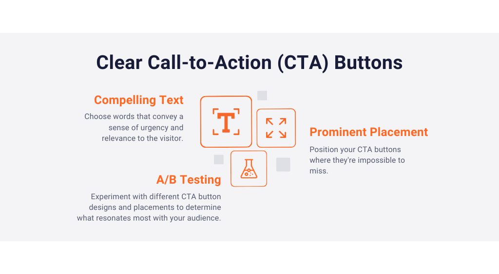 Clear call-to-action (CTA) buttons to optimize conversion rate of WordPress
