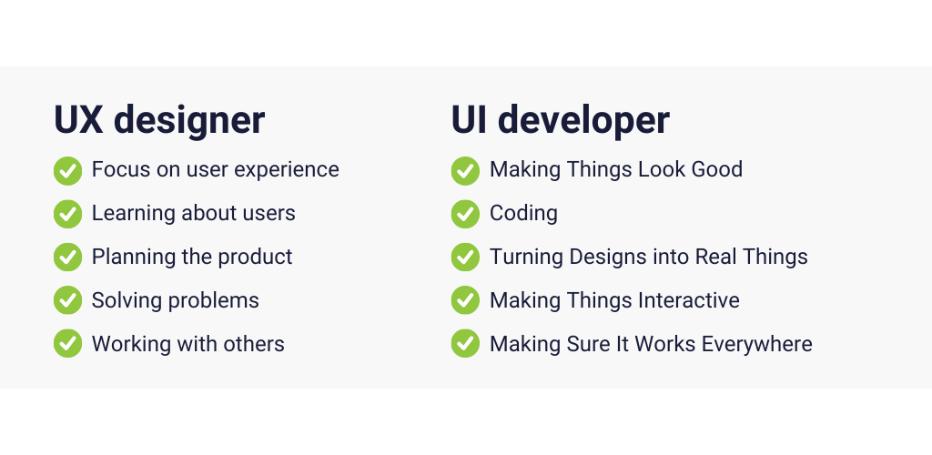 What's the difference between UX designer and UI developer?