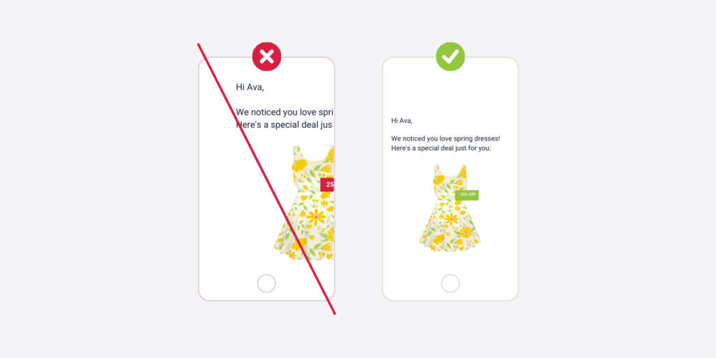 Good and bad examples of email surveys on mobile