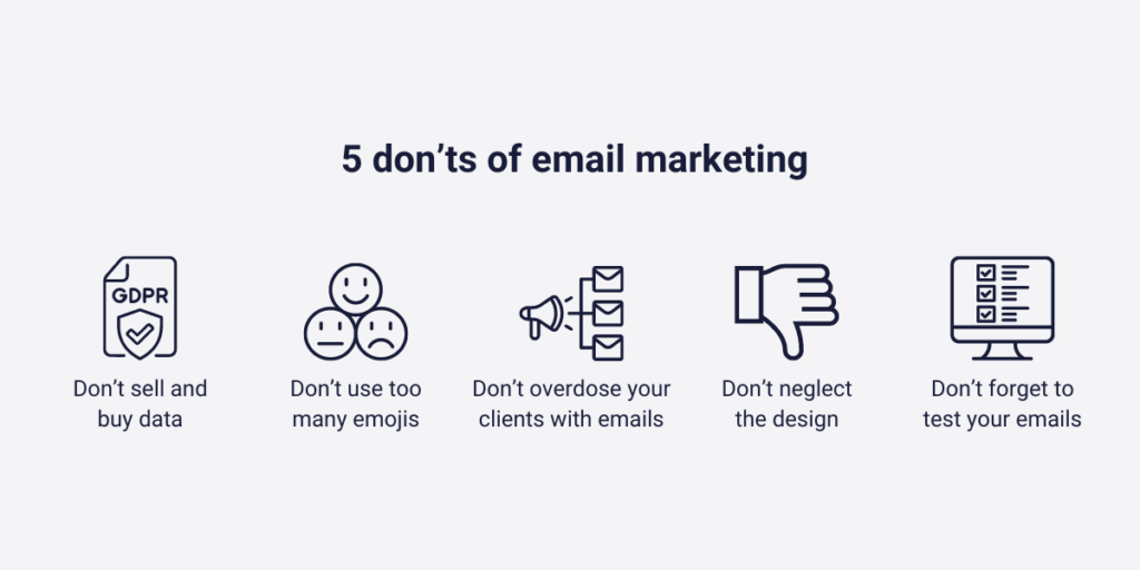  5 don’ts of email marketing