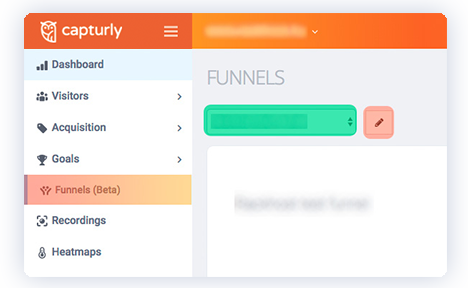 Conversion funnel menu in Capturly