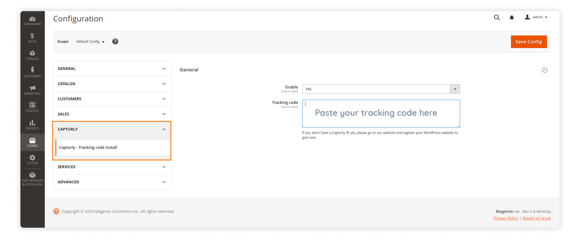 Implementing Capturly's tracking code into a Magento-based store