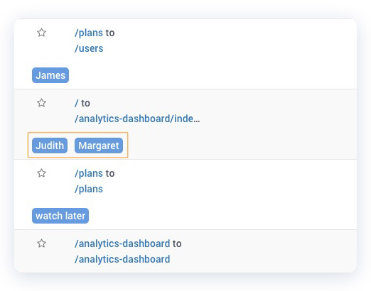 session replay tagging multiple tags