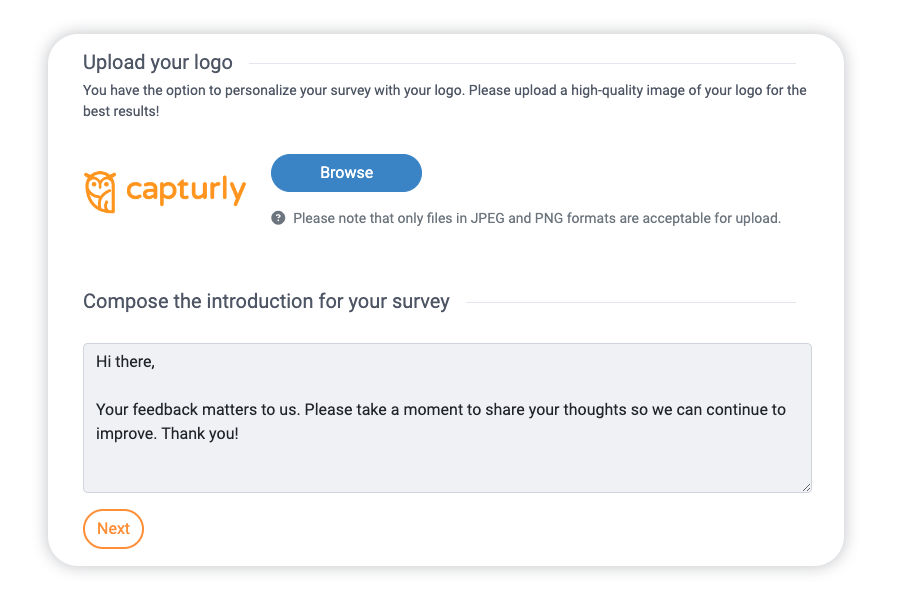 Customize your survey