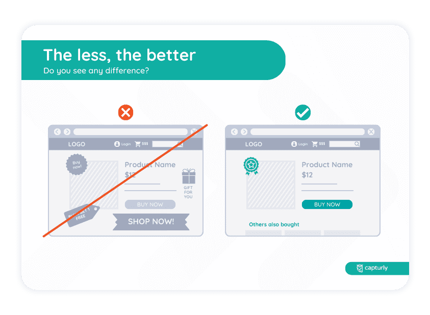 The less is better on your website